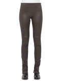 Stretch-Lambskin Skinny Pants, Date