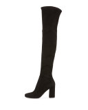 Suede 85mm Over-The-Knee Boot, Nero
