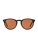 O'Malley NYC Peaked Round Sunglasses, Black