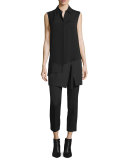 Skirted Cropped Pants, Black