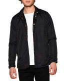 Brushed Line Nylon Jacket, Black/White