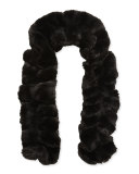 Couture Ruffle Faux-Fur Scarf, Onyx