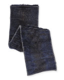 Layered Fur Scarf, Navy/Gray