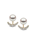 18K yellow Gold Pearl & Diamond Jacket Earrings