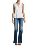 High-Waist Vintage Boot-Cut Jeans, Bright Indigo