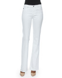 Angel Mid-Rise Boot-Cut Jeans, White