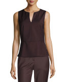 Etia Continuous Wool-Blend Top, Garnet