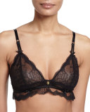 Présage Lace Triangle  Bra, Black