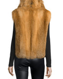 Open-Front Red Fox Fur Vest