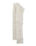Cashmere Long Button-Up Gloves
