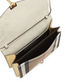 Macken Small Leather & House Check Crossbody Bag, Limestone