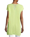 Suavecita Long V-Neck Embroidered Tunic 