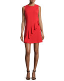Clarence Sleeveless Ruffle Dress, Tomato