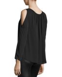 Landon Cold-Shoulder Double Georgette Top