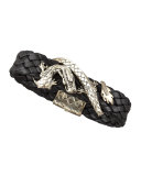 Woven Leather Dragon Bracelet, Black
