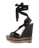 Tribuli Lace-Up Red Sole Wedge Sandal