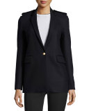 Ashton Single-Button Stretch Blazer, Salute