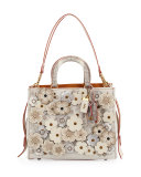 Rogue Exotic Tea Rose Satchel Bag, Old Brass/Chalk