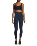 Paneled High-Rise Leggings, Navy