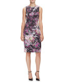 Sleeveless Floral-Print Sheath Dress