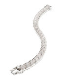 Small Rhodium-Plated Pave Crystal Pyramid Bracelet