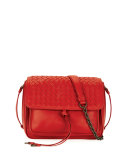 Medium Intrecciato Flap Tie-Front Shoulder Bag