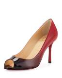 Yootish Degrade 85mm Red Sole Pump, Black/Red