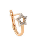 Sheriff Star 14K Rose Gold & Diamond Huggie Earring