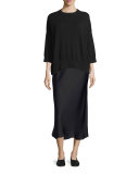 Crewneck Long-Sleeve Cashmere Sweater