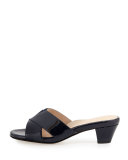 Obert Patent Crisscross Mule Sandal, Navy