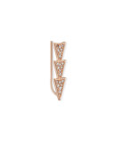 14k Rose Gold Triple Diamond Triangle Earring