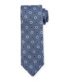 Flower & Square Silk Tie