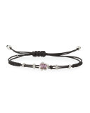 Pull-Cord Bracelet with Pink Sapphire Frog & Diamonds