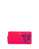 hartley lane lacey "t" wallet, radish