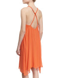 Katey Sleeveless Chiffon Midi Dress, Orange