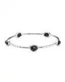Five-Onyx Silver Bangle