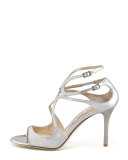 Ivette Strappy Metallic Sandal, Silver