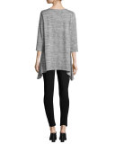 3/4-Sleeve Brushed Knit Sweater, Mist