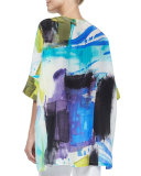 PRINTED SILK SELENE TOP