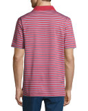Russell Striped Stretch-Knit Polo Shirt, Red