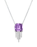 Empire Amethyst Diamond Fringe Necklace