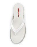 Patent Leather Thong Sandal, Bianco