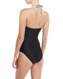Printed Bandeau One-Piece Swimsuit