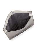 Leo Saffiano Envelope Clutch Bag, Anthracite