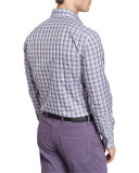 Plaid Long-Sleeve Sport Shirt, Purple