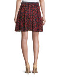 Marisa Printed Chiffon Skirt, Montage Mini Rubiate