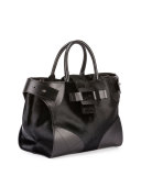 Pilgrim De Jour Medium Calf-Hair Tote Bag, Black