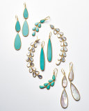 18K Rock Candy Turquoise Long Drop Earrings