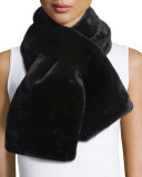 Faux-Fur Pull-Through Scarf, Black