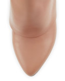 Calfskin Shark-Lock Fold-Over Bootie, Old Pink